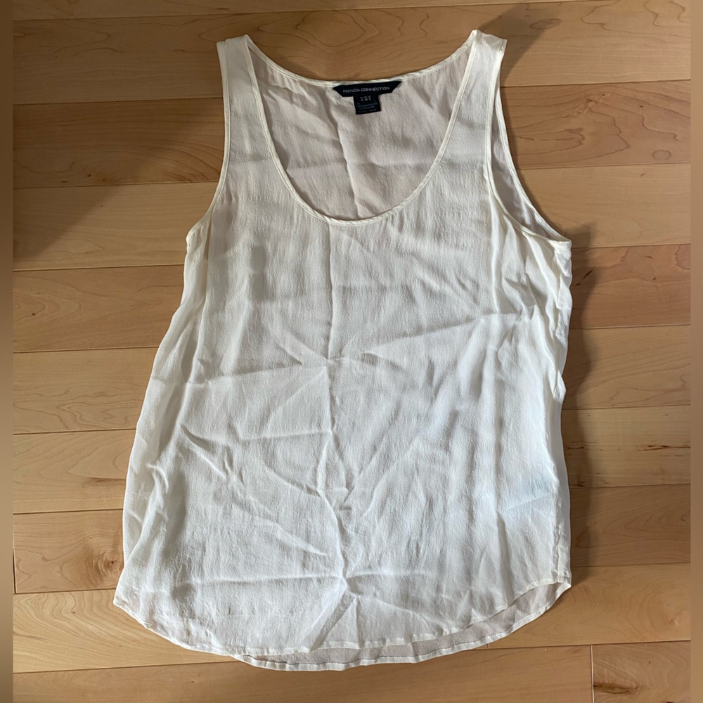 French Connection cream silk tank